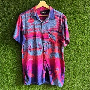 Reason Rayon Short Sleeve Button Up Shirt Viscose